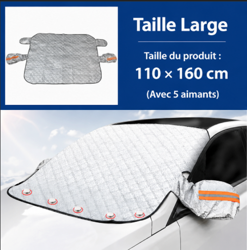 Bâche pare-brise magnétique voiture anti-gel, anti-neige et anti-givre – Protection hiver