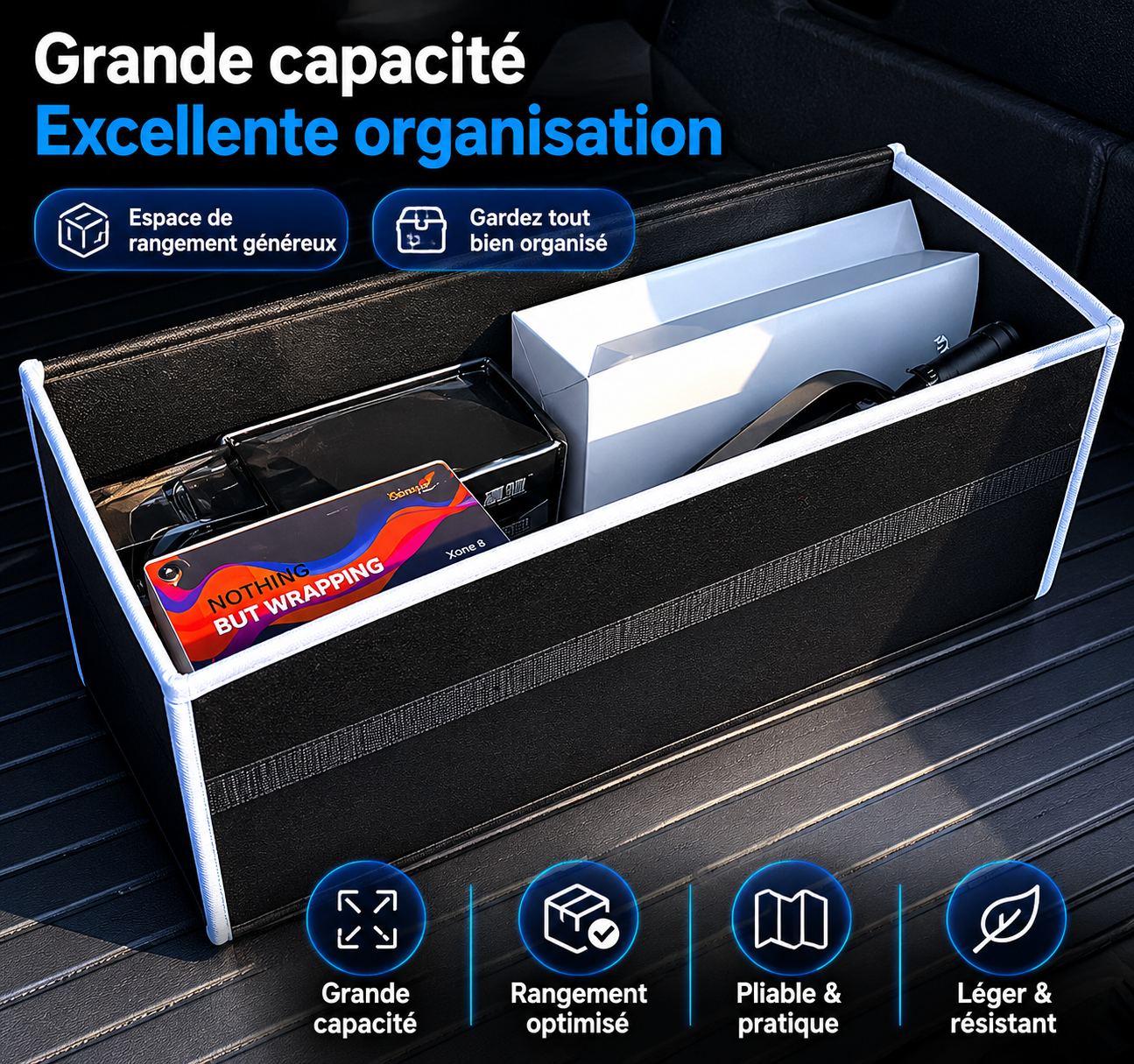 Organisateur de Coffre Voiture Pliable Grande Capacité | CARFIT