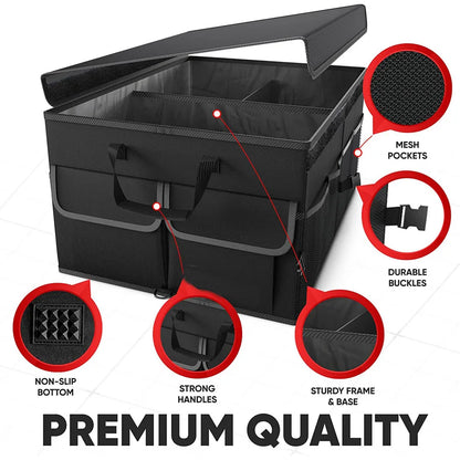Best Selling High Quality Portable Folding Car Storage Box Auto Car Trunk Organizer with Non-Slip Bottom Foldable Cover