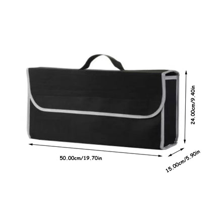 KKJOY Thickened Black Felt Car Trunk Storage Box Folding Debris Sorting Organizer for Vehicle Boot Space