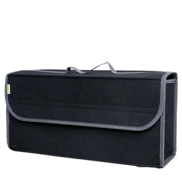 KKJOY Thickened Black Felt Car Trunk Storage Box Folding Debris Sorting Organizer for Vehicle Boot Space
