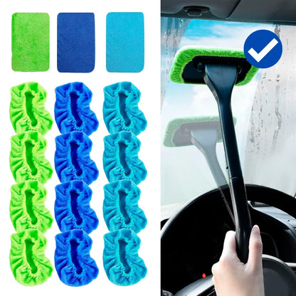 5pcs Microfiber Cleaning Brush Replacement Cloths - Washable & Reusable,  for Car Windshield Wipers, Home Glass, Aquariums