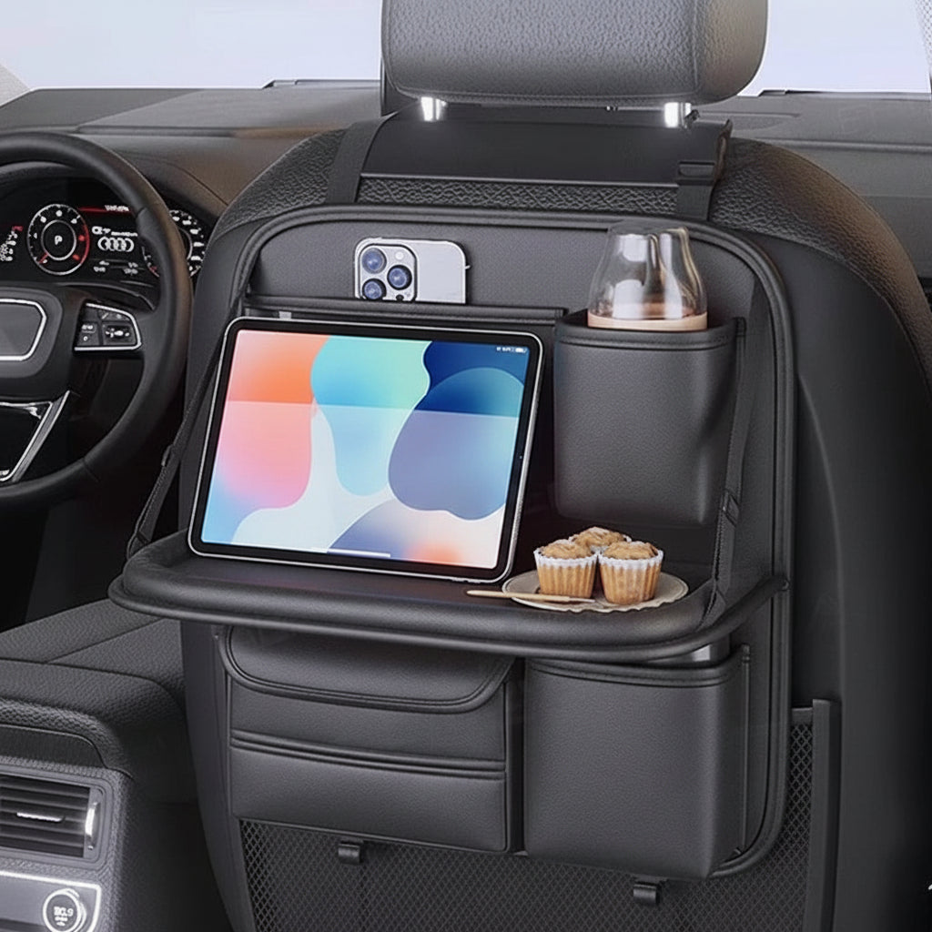 Organisateur de Voyage pour Voiture – Rangement & Tablette Intégrée